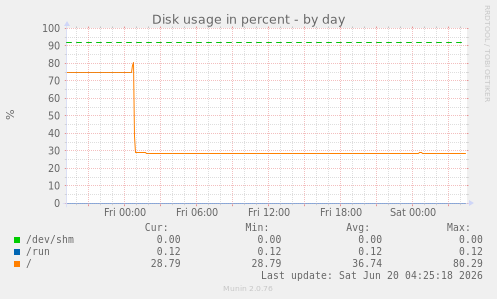 Disk usage in percent