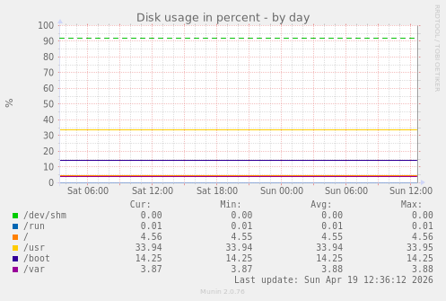 Disk usage in percent