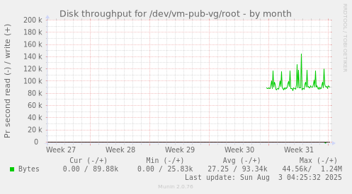 Disk throughput for /dev/vm-pub-vg/root